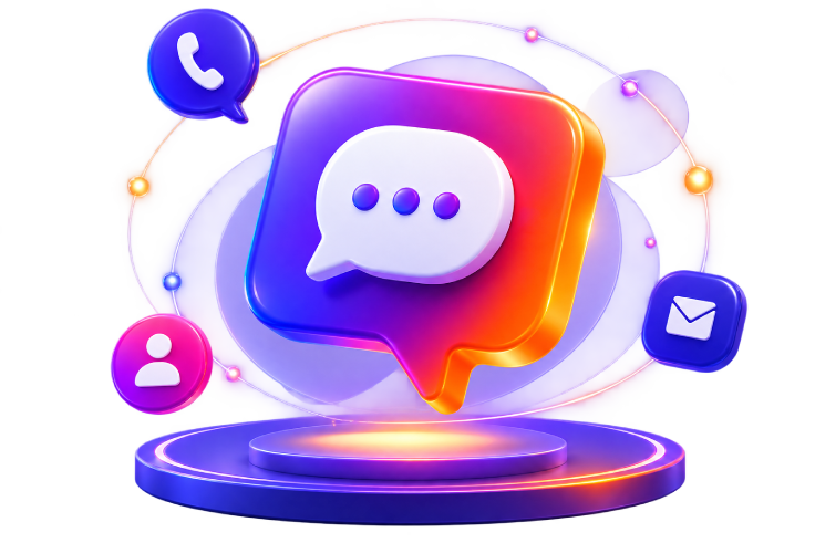 TVMedia contact: speech bubbles and support icons